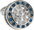 Crystal Blue Round Weave Design Pair Cufflinks in a Presentation Gift Box & Polishing Cloth...