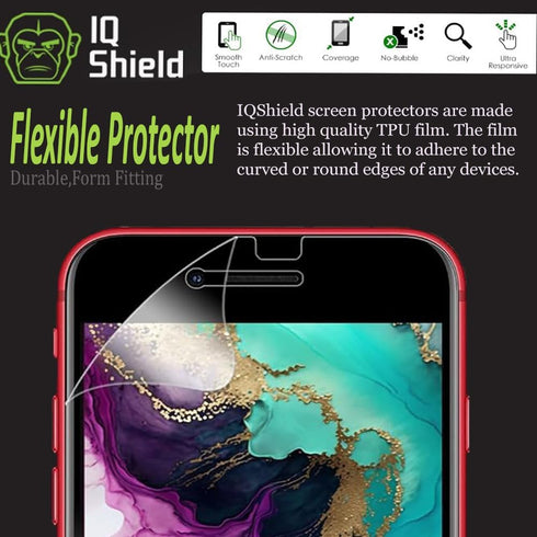 IQShield 2 Pack Screen Protector for iPhone SE (2022/2020,3rd/2nd Gen) Anti-Bubble Clear TPU Film...