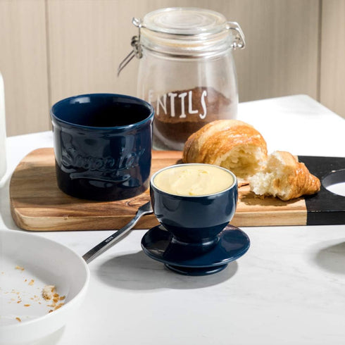 Sweejar Porcelain Butter Crock Keeper, French Butter Dish Keeps the Butter Fresh Soft & Spreadable, Serving Butter Easy for Bread Lovers Breakfast...