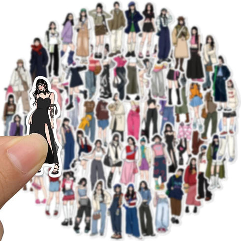 130pcs People Stickers for Journaling Supplies Modern Girls Style Stickers Vinyl Aesthetic Waterproof Scrapbooking Junk Journal Kit Stickers Adora...