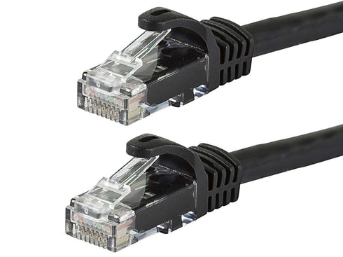 Monoprice Cat5e Ethernet Patch Cable - Snagless RJ45, Stranded, 350Mhz, UTP, 24AWG, 2 Feet, Black - Flexboot Series...