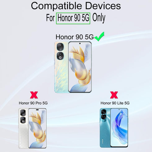 Ibywind 2 Pack Screen Protector for Honor 90 5G 6.7"+1 Pack Camera Len Protector+1 Pack Back Film,Flexible TPU Film,HD Clear,Case Friendly,Easy In...