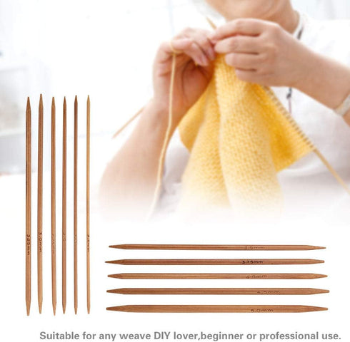 11Sizes 55PCS Bamboo Knitting Needles Set Smooth Double Pointed Long Knitting Needles Set for Handmade Creative DIY Knitting Craft (5.1 Inches Len...