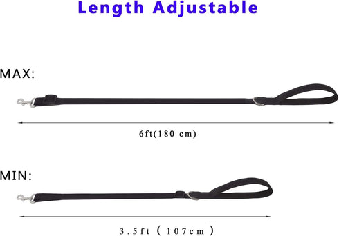 6FT Adjustable Dog Leash, Nylon Dog Leashes for Medium Large Dogs (Red)...