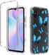 Case for Redmi 9A M2006C3LG/Redmi 9i M2006C3LII Case with Tempered-Glass Screen Protector, Clear Butterfly Pattern Full Body Protective Phone Cove...