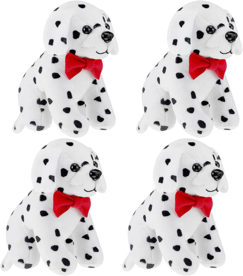Kathfly 4 Pieces Halloween Plush Toy Dog Dalmatian Stuffed Animal Dalmatian Dog Spotted Stuffed Puppy Cuddly Sitting Stuffed Animal Toy Birthday P...