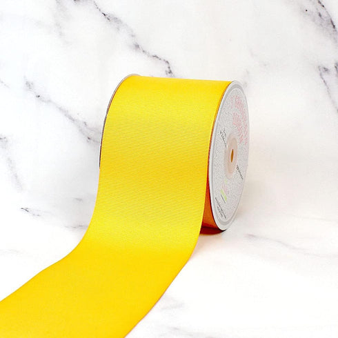 Creative Ideas GRO3000-640, 3" Inch Solid Grosgrain Ribbon, 25 Yards, Canary Yellow, 25 yd...