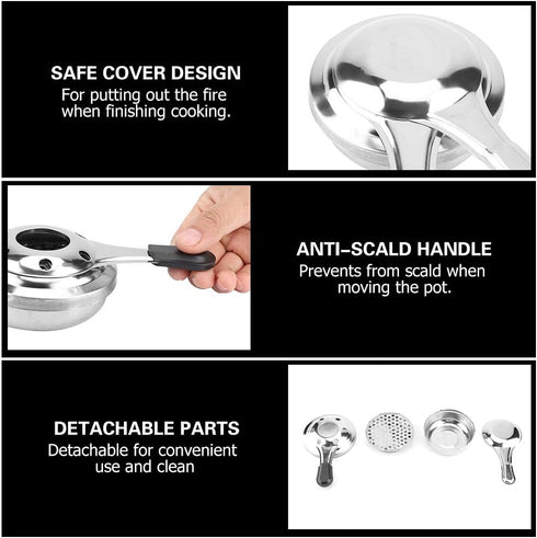 DEWIN Mini Alcohol Stove - Alcohol Stove, Portable Stainless Steel Alcohol Stove Burners for Backpacking Outdoor Camping Picnic Cooking Pot Home R...