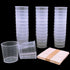 60 Pcs Plastic Graduated Cups, 30ml/1oz Clear Scale Cups with 50 Pcs Wooden Stirring Sticks for Epoxy, Resin, Stain, Mixing Paint...
