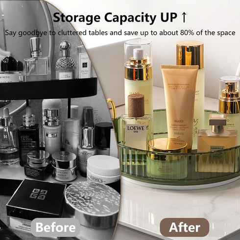 Rotating Makeup Organizer for Vanity, Spinning Cosmetics Storage for Bathroom Countertop, Skincare Holder Rack for Facial Cream, Perfume, Lotion, ...