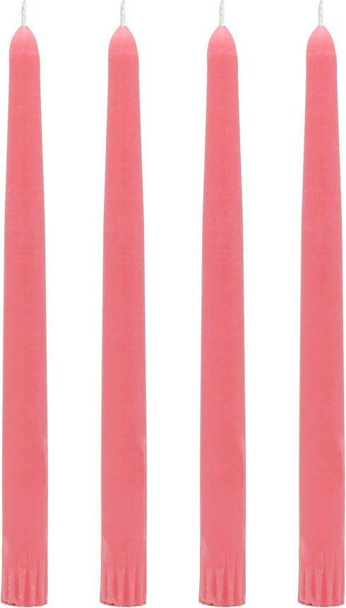 CandleNScent Taper Candles | Tapered Candlesticks - dripless 10 Inch unscented | Pink | 4 Pack...