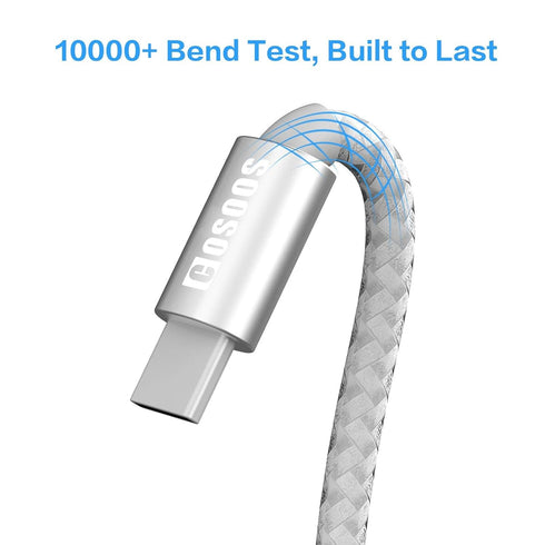 COSOOS 2 Short USB-C to iPhone Cables, 10in/26cm Nylon Braided Fast Charging Syncing Power Cord Compatible for iPhone 14 Pro Max,14 Pro,14 Plus, 1...