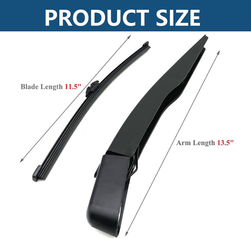 Windshield Wiper Arm & Wiper Blade Set for Ford Escape 2013-2024,Explorer 2011-2024 and 2016-2019 Lincon MKX Rear Window Back Wiper Arm Blade Repl...