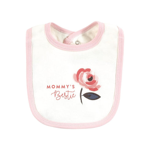Touched by Nature Unisex Baby Organic Cotton Bibs, Bubblegum Floral, One Size...