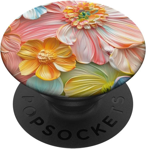 Blossom Nature Oil Painting Flowers PopSockets Standard PopGrip...