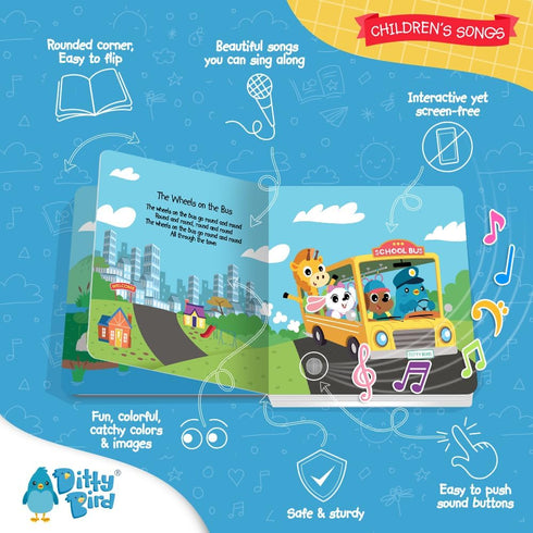 Ditty Bird Musical Books for Toddlers | Fun Children's Nursery Rhyme Book | The Wheels On The Bus Book with Sound | Interactive Toddler Books For ...