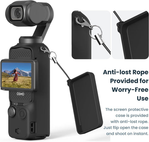Gimbal Silicone Protective Case Cover for DJI Osmo Pocket 3, All-Round Protection Handheld Camera Lens Screen Protector Guard Protection...