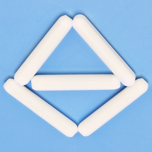 5-Pack Stir Bar Set, 50 mm PTFE-Coated Magnetic Stirring Bars White Laboratory Stir Mixer for Stirrers, 5 PK...