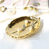 Lependor Golden Leaf Shaped Small Ceramic Jewelry Ring Dish Necklace Bracelet Holder Tray Organizer, Ceramic Decorative Trinket Dish for Wedding P...