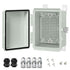 LeMotech Electrical Box, IP67 Waterproof Hinged Cover Stainless Steel Latch Junction box, ABS Plastic Electrical Enclosure with Mounting Plate,Wal...