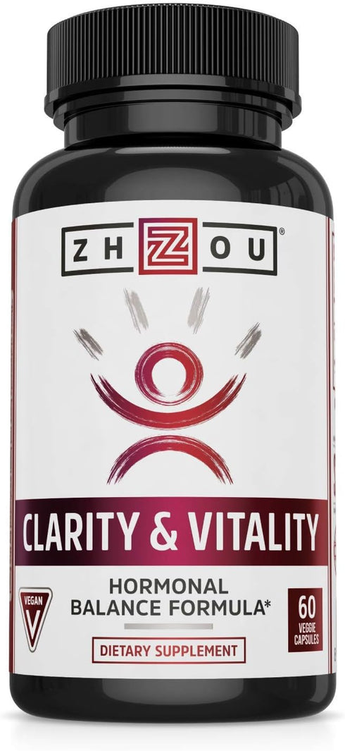 Zhou Clarity and Vitality (formerly DHEA) 50 mg, Hormonal Balance Formula for Women & Men, Healthy Aging, Non-GMO, Vegan, Gluten Free, 60 Capsules...