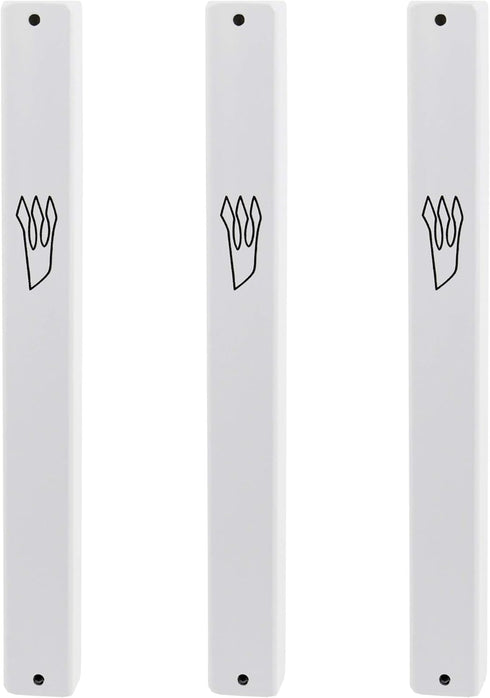 3-Pack - Classic Aluminum Mezuzah Case for Mezuzah Scroll (with Nail), Easy Peel and Stick, (Scroll Not Included) - Weather Proof - Door Mezuzah M...