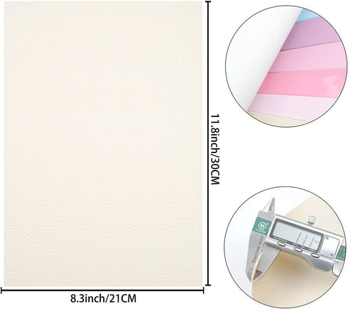 Litchi 7 Pack 8x12 Inch Faux Leather Sheets for Bow Earring, Easy to Cut Vinyl Fabric for Cricut, Durable Fade Resistant Leatherette Without Smell...
