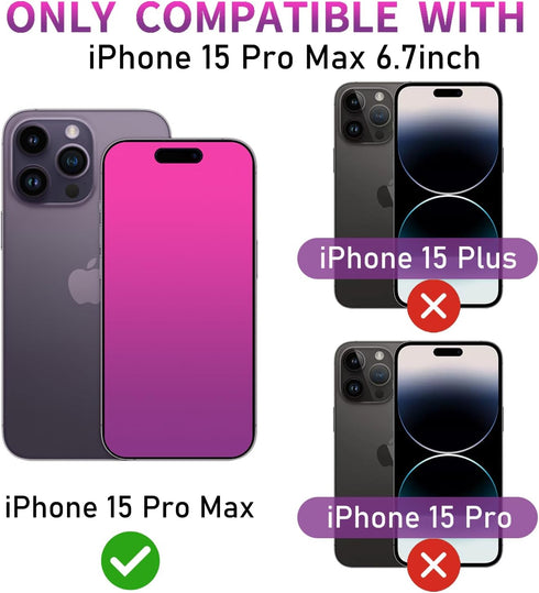 2 PCS Gradient Tempered Glass for iPhone 15 Pro Max Privacy Screen Protector for iPhone15 ProMax 6.7inch Anti Spy Anti Blue Light Eye Protection H...