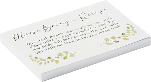 C.R. Gibson Q16-24814 Wedding Shower Recipe Cards and Invite Enclosure Cards, 40pcs, White...