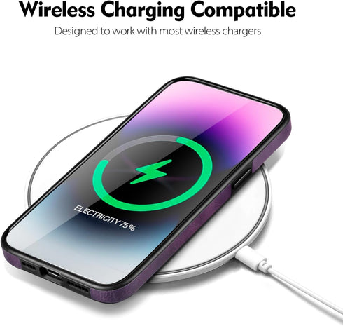 for iPhone 14 Pro Max case Compatible with Magsafe Charging Support Wireless,for Women Men,iPhone 14 Pro Max Phone case Slim Non-Slip Luxury PU Le...