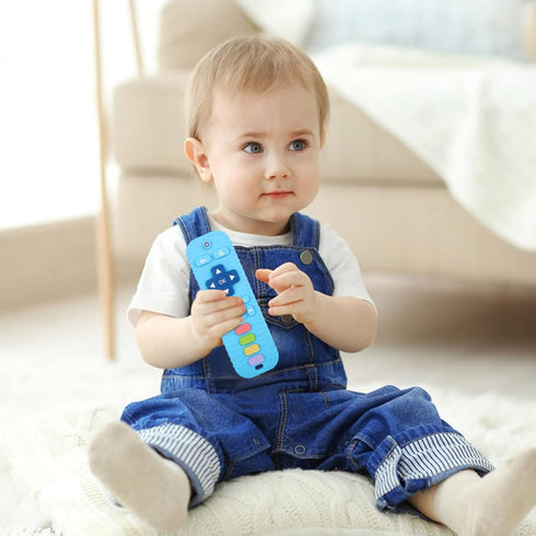 Fu Store 3 Pack Silicone Teething Toys for Infant Toddlers Remote Control Shape Teethers for Babies Chew Toys, Relief Soothe Babies Gums Set, BPA ...