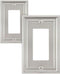 2-Pack Decorator Wall Plate, Satin Nickel Electrical Outlet Cover Plate for Receptacle, Dimmer Switch, GFCI Outlet, 3.15''*4.88'', Midsize, A035 S...