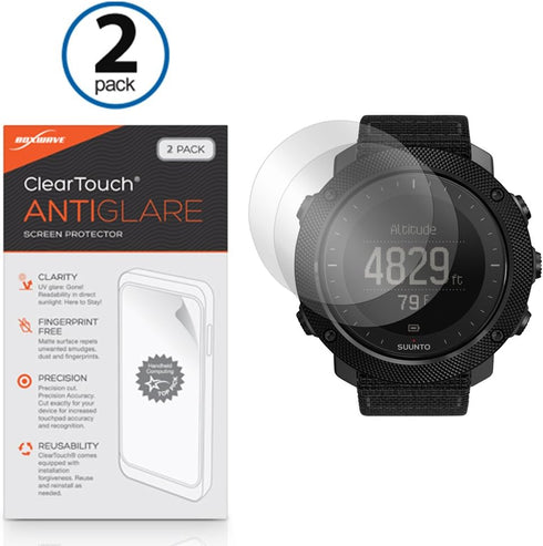 BoxWave Screen Protector Compatible with Suunto Traverse Alpha - ClearTouch Anti-Glare (2-Pack), Anti-Fingerprint Matte Film Skin for Suunto Trave...