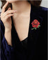 Premium Rose Flower Brooch for Women Red Blue Rhinestone Crystal Rose Brooch Big Flower Lapel Pin Clothing Hat Bag Accessories Wedding Valentine's...