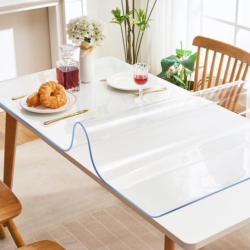 Transparent 14x24 in Small Office Desk Blotter Mat Clear Plastic Table Protector Cover Pad PVC Topper Surface Proection Mat Pad Anti Scratch Table...