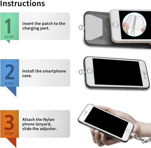 SS Phone Lanyard, Adjustable Detachable Neck Strap with Phone Patch Suitable for Any Cell Phone Smartphones - Grey...