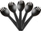 Black Plastic Spoon Forks, Premium Disposable Forks Cutlery for Parties Picnics Camping Family Gatherings (100)...
