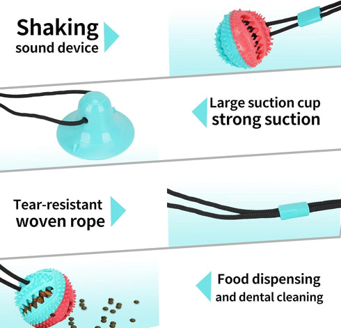 Interactive Dog Toys for Aggressive Chewers,Puppy Teething Toys for Boredom,Mentally Stimulating Tug of War Training Toy, Puzzle Treat Food Dispen...