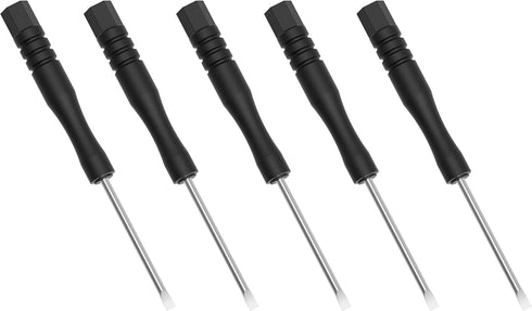 5PCS Mini Slotted Screwdriver, 3mm Flat Head for Watch Eyeglasses Electronics Toy Repair, Non-magnetic, 3.15"(80mm) Total Length (Black Handle)...