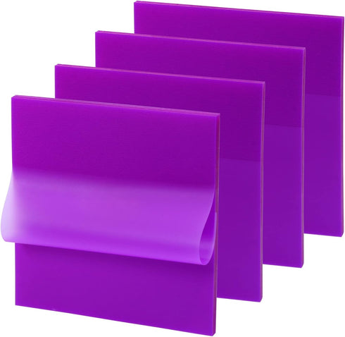 4 Pack Transparent Sticky Notes 7.6x7.6CM Self-Stick Book Tabs 200 Sheets Waterproof PET Post Memo Label Markers Sticky Notes Pad (Purple)...