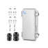 Waterproof Outdoor IP67 Junction Box (7.9"x3.9"x2.8") with Mounting Plate, Hinged Grey Cover and Wall Brackets - Weatherproof ABS Plastic Electric...