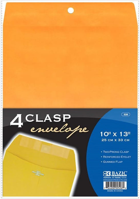 BAZIC 10" X 13" Clasp Envelope (4/Pack)...