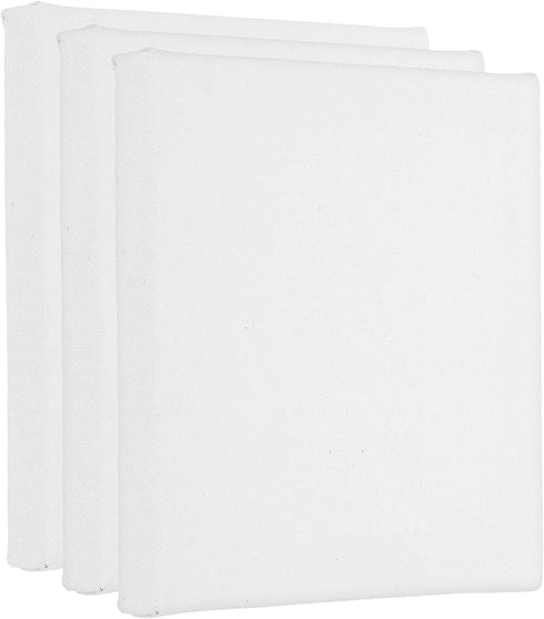 PATIKIL Paint Linen Canvases for Painting, 3 Pack 6x6 Inch Square Wood Frame Stretched Blank Art Canvas Board Panels for Acrylic, Oil, Tempera Pai...
