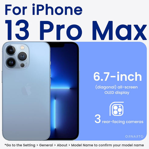 ORNARTO Compatible with iPhone 13 Pro Max Case 6.7", Slim Liquid Silicone 3 Layers Full Covered Soft Gel Rubber Case Cover 6.7 inch-Blue...