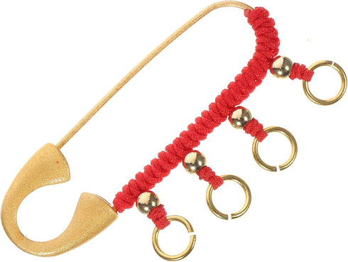 Chinese Vintage Brooch Pin, Retro Amulet Safety Pin Brooch with 4 Loops, Feng Shui Brass Protection Brooch Pin for women...