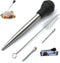 Turkey Baster for Cooking, Stainless Steel Turkey Baster Syringe with Cleaning Brush and Marinade Injector, Black...