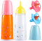 JOYIN Doll Magic Bottle Set, 2 Disappearing Magic Milk & Juice Bottles with Caps and 2 Toy Pacifiers Baby Doll Accessories Feeding Set Stuff for G...