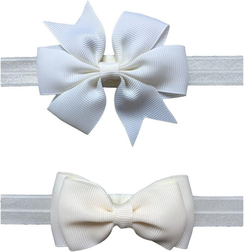 2pc/Set Baby Girls Grosgrain Ribbon Hairband Set Ribbon Bows Hair Tie Headband JB10...