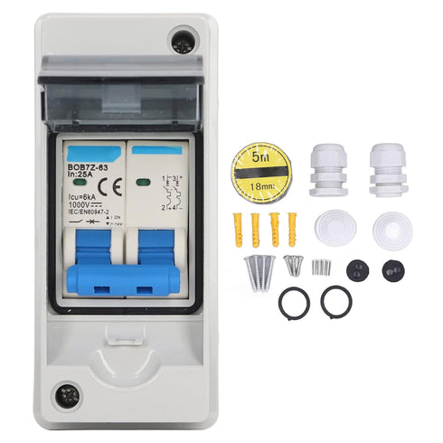 DC Disconnect Switch 1000V 25A Miniature Circuit Breaker IP65 Waterproof Isolator Solar Switch for Indoor and Outdoor Installation...