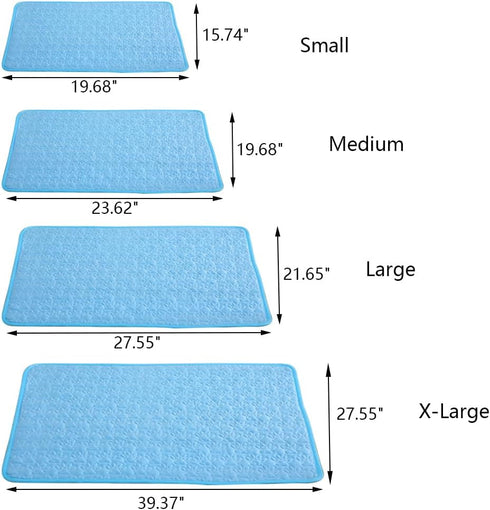 Dog Cooling Mat, Soft Machine Washable Comfortable Silk for Dogs Cats Bed Cooling Pad, Keep Cool and Comfortable Summer Pet Supplies (L-27.55" x 2...